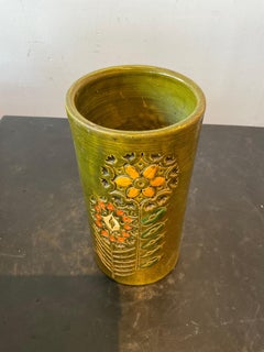 Green Floral Bitossi Vase
