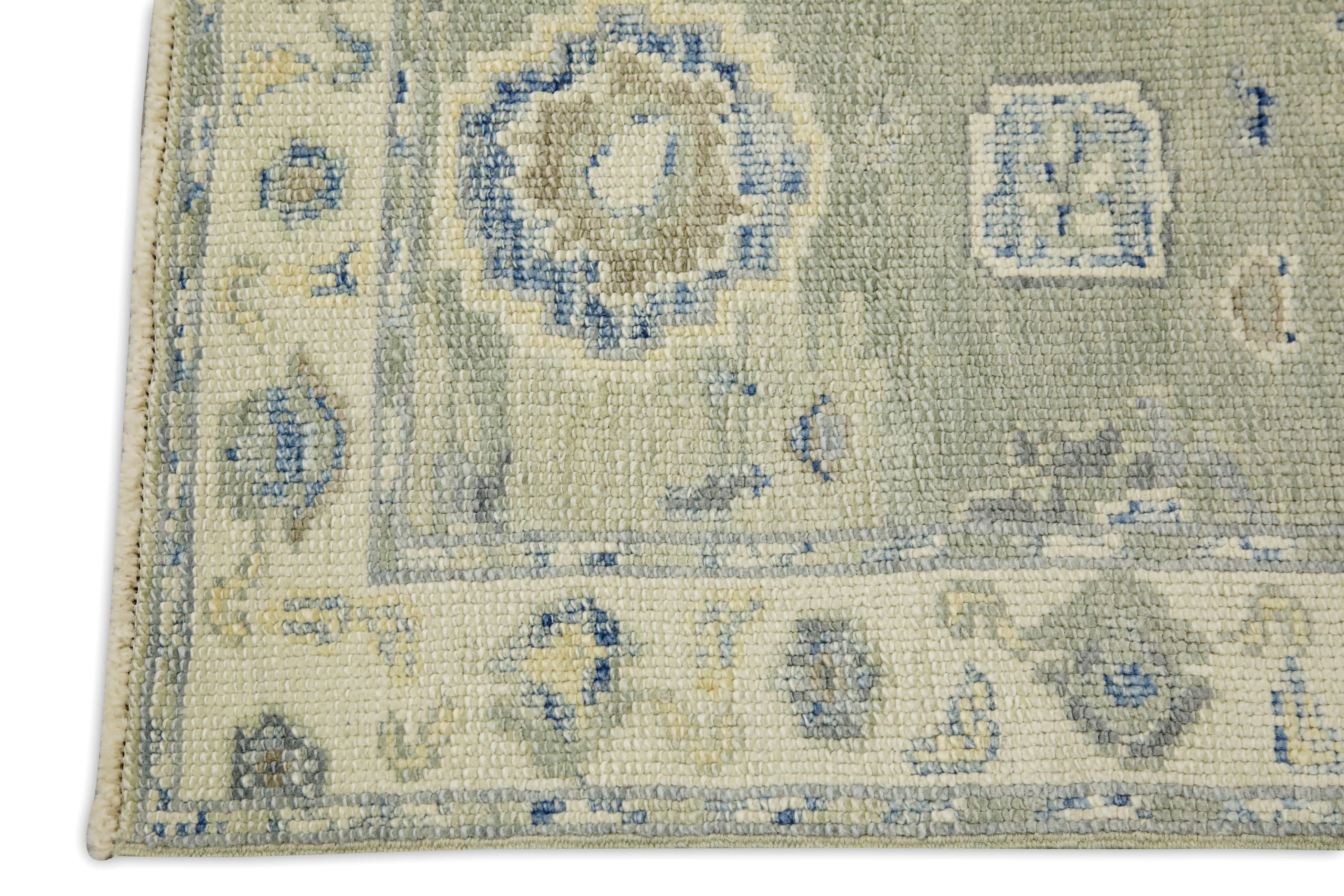 green oushak rug