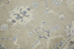 Green Floral Design Handwoven Wool Turkish Oushak Rug 5'7" x 8'8"