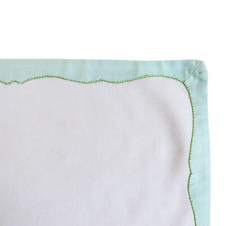 Américain Set de tapis de table et serviettes en tissu à fleurs vertes, lot de 4 en vente