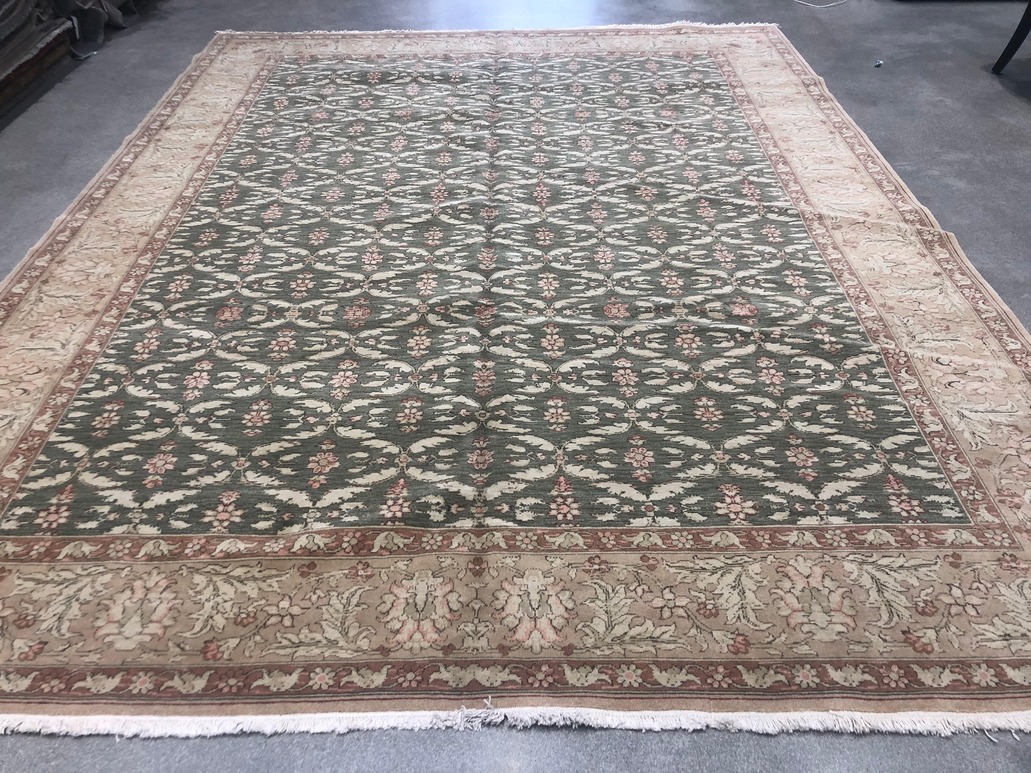 green floral rugs
