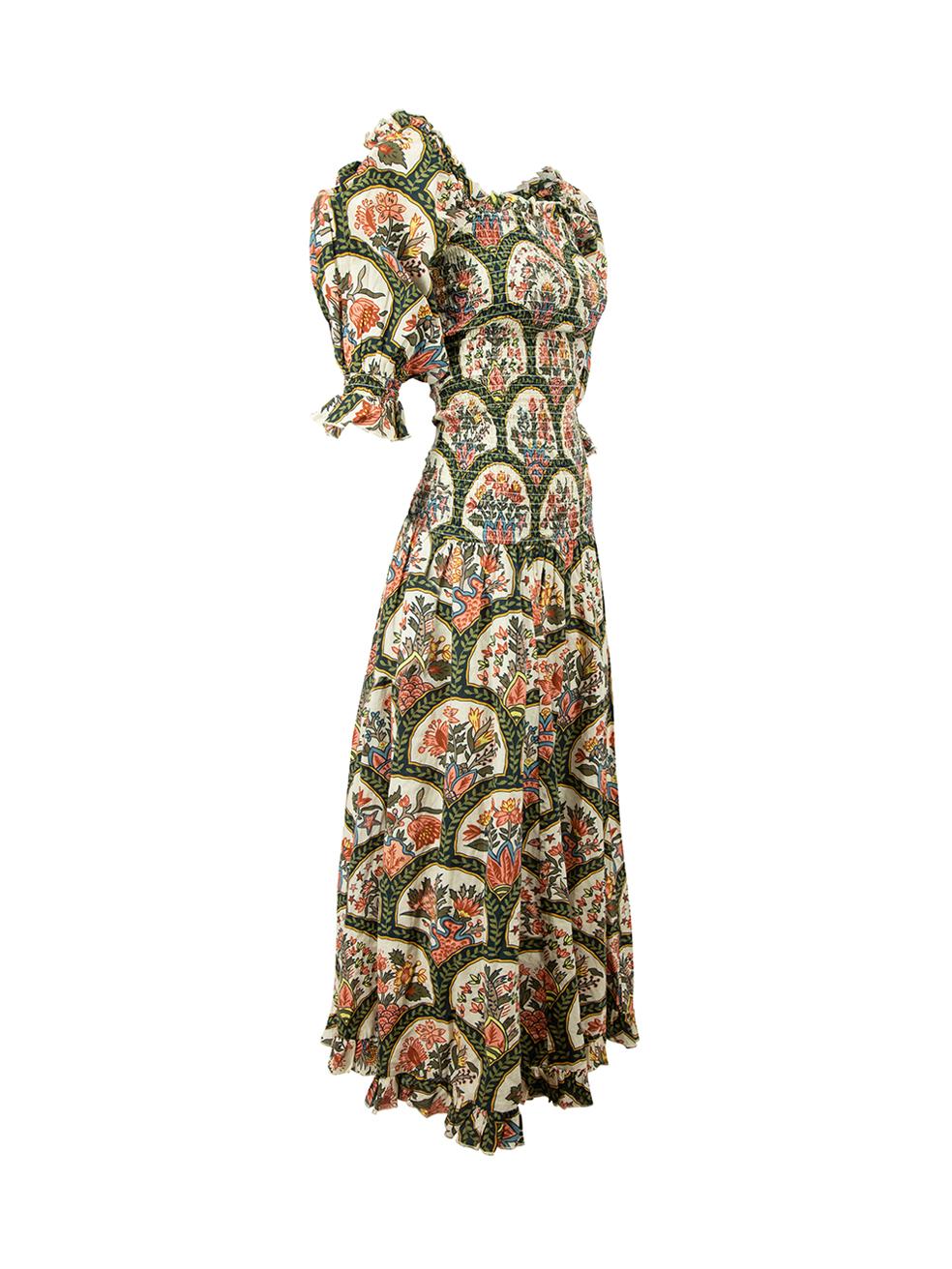 CONDITION is Very good. Hardly any visible wear to dress is evident on this used Rhode designer resale item.




Details


Green

Cotton

Midi dress

Floral motif print pattern

Off the shoulder

Elasticated neckline and cuffs

Shirred on top