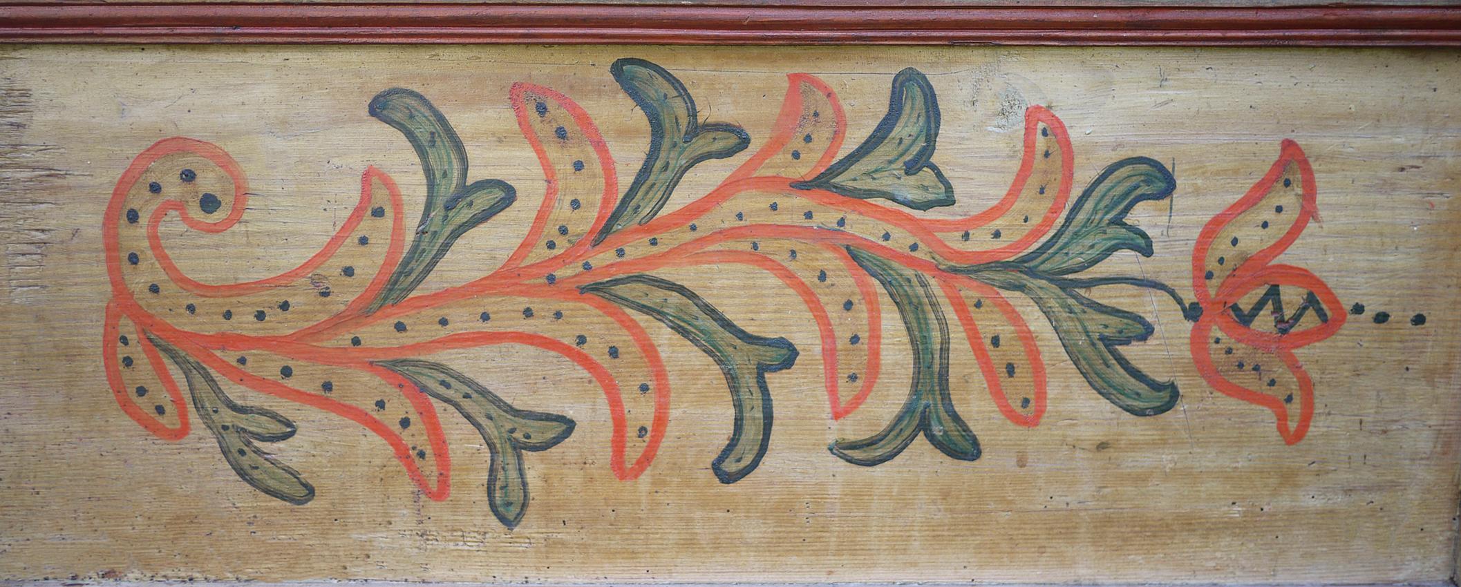 Green Floral Painted Blanket Chest, Italy, 1810 1