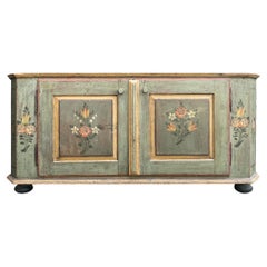 Green Floral Painted Cupboard, Central Europe, Circa 1810