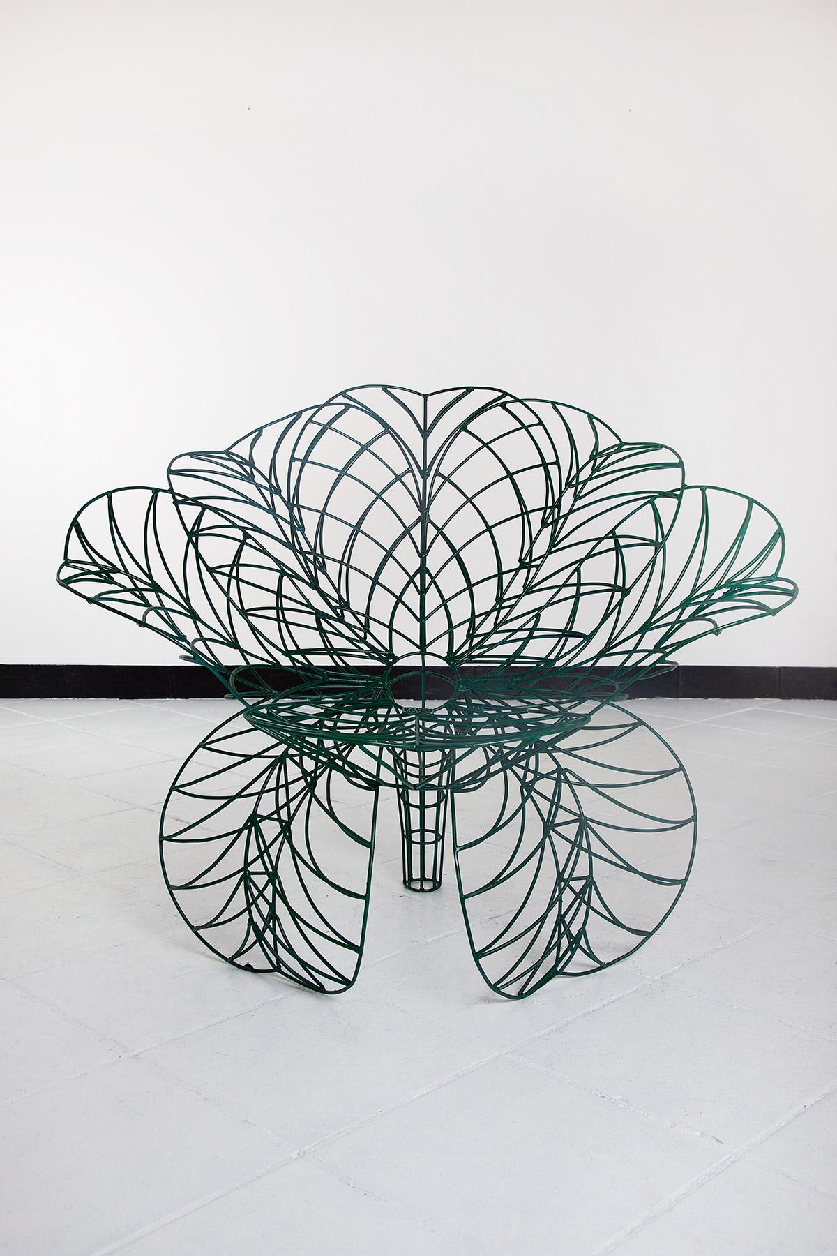 European Green Flower Armchair 