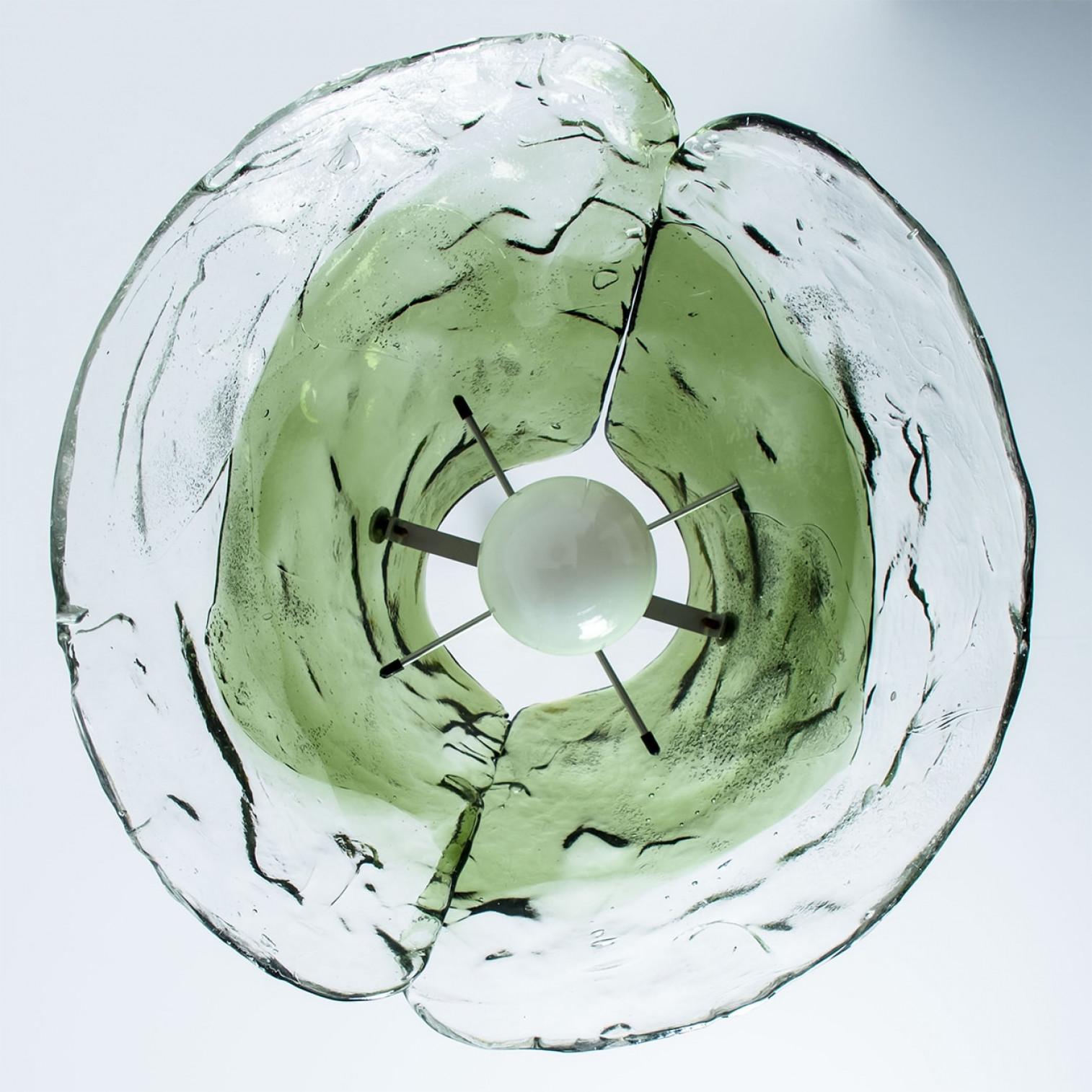 Green Flower Pendant Light by Carlo Nason, 1960 For Sale 2