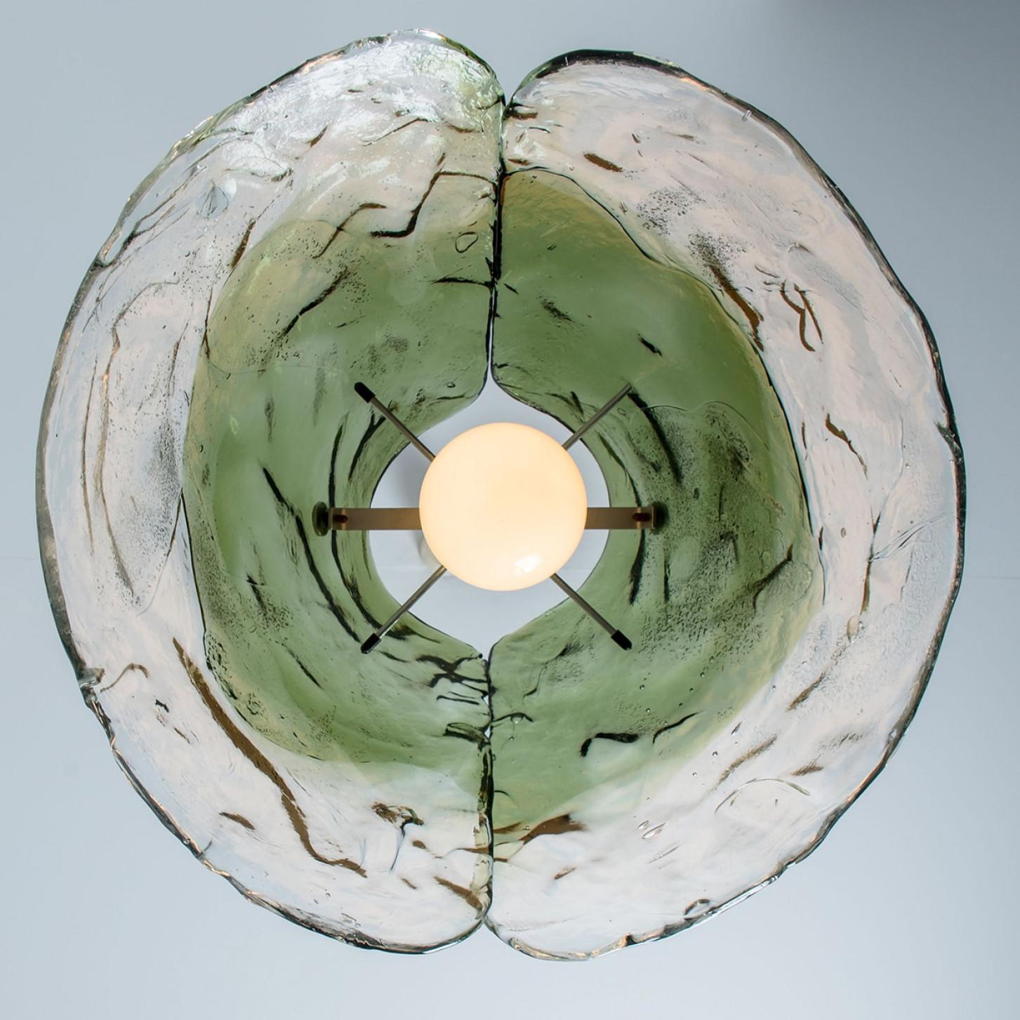 Green Flower Pendant Light by Carlo Nason, 1960 For Sale 3
