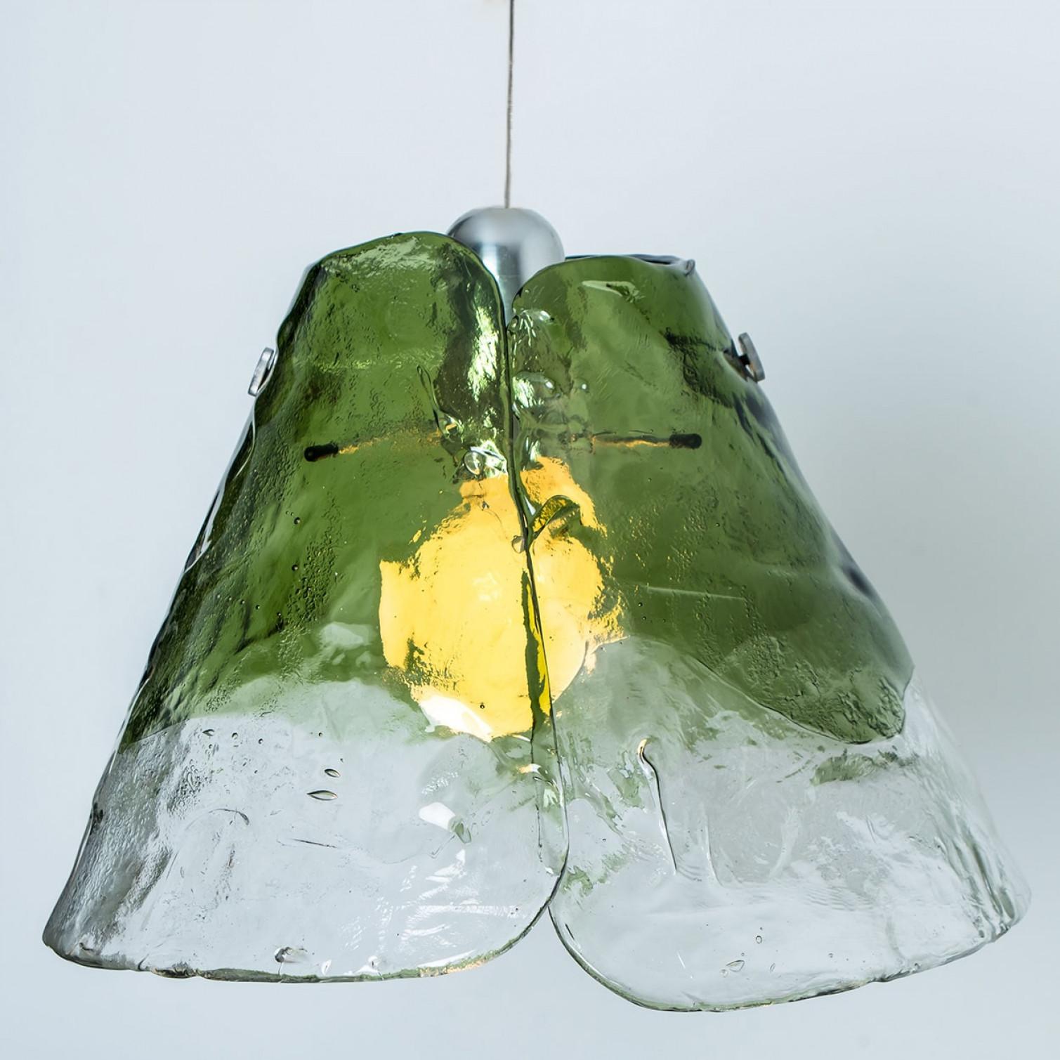 Green Flower Pendant Light by Carlo Nason, 1960 For Sale 4