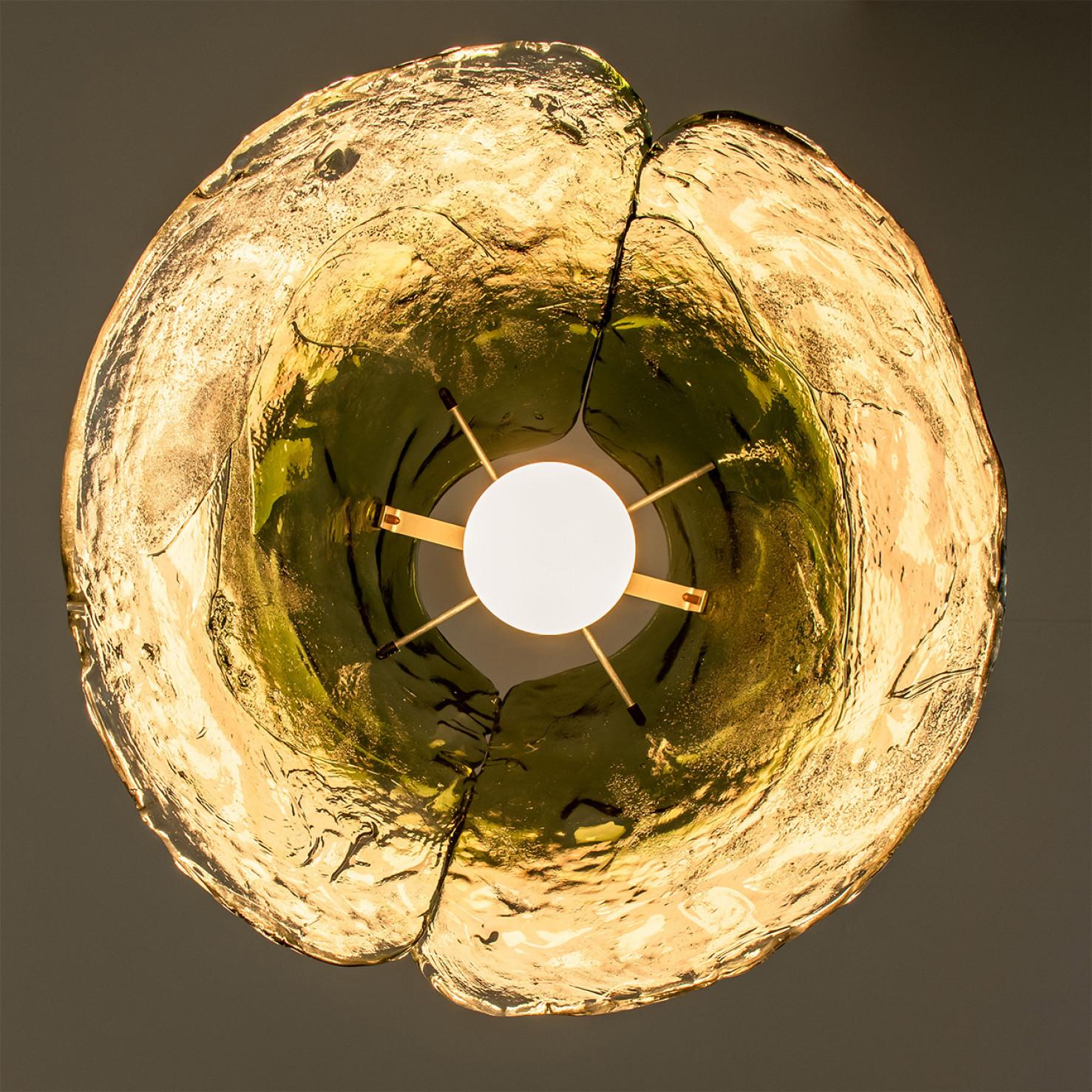 Green Flower Pendant Light by Carlo Nason, 1960 For Sale 7