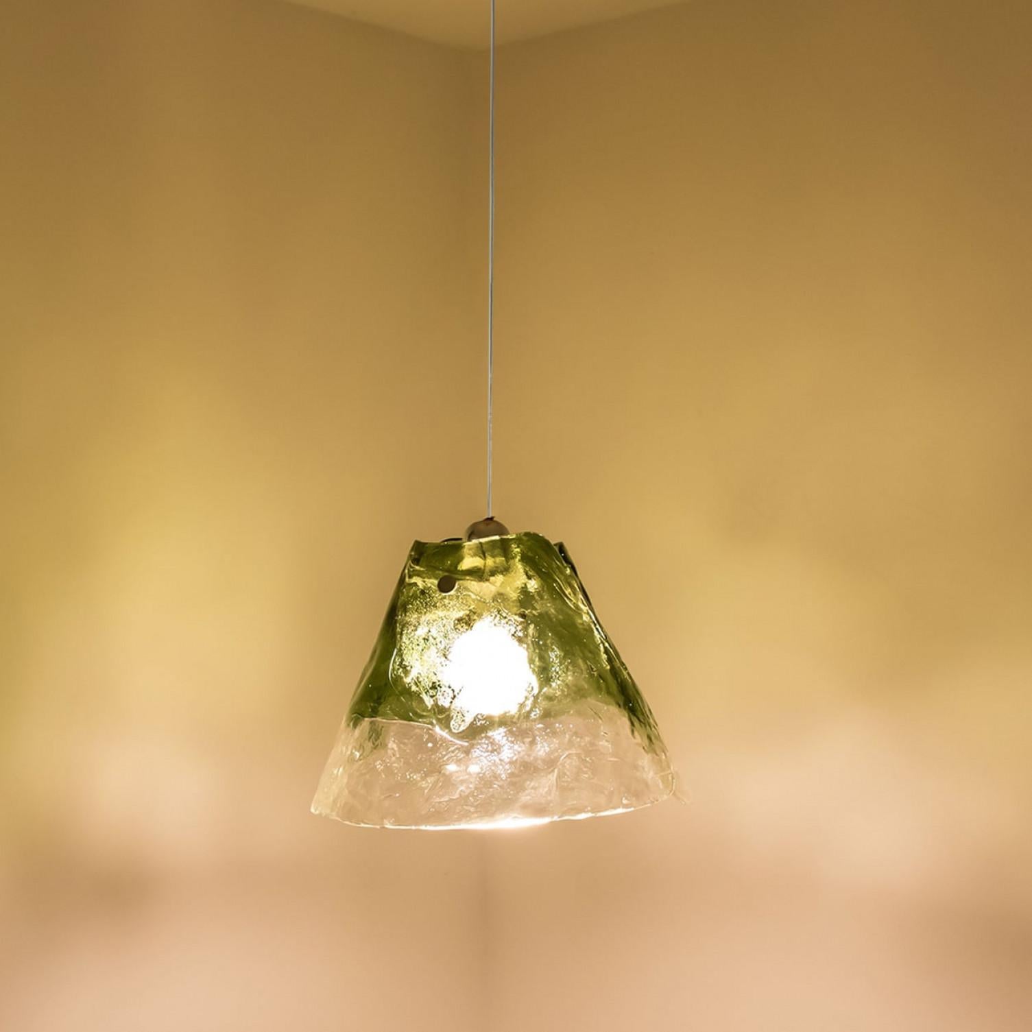 Green Flower Pendant Light by Carlo Nason, 1960 For Sale 9