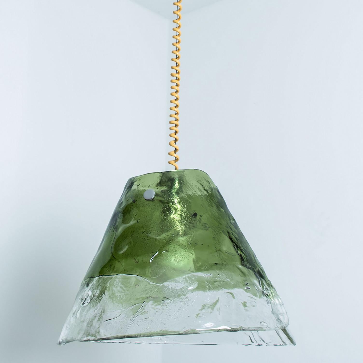 Italian Green Flower Pendant Light by Carlo Nason, 1960 For Sale