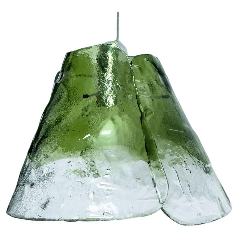 Lampada a sospensione a forma di fiore verde di Carlo Nason, 1960 in vendita