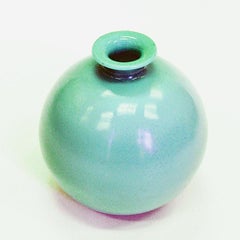 Green Flowerball glass vase by Harald Notini for Pukeberg, Sweden 1930s