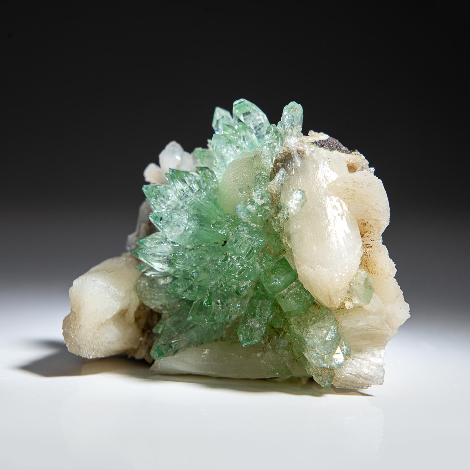 Contemporary Natural Genuine Green Fluorapophyllite Mineral From India For Sale