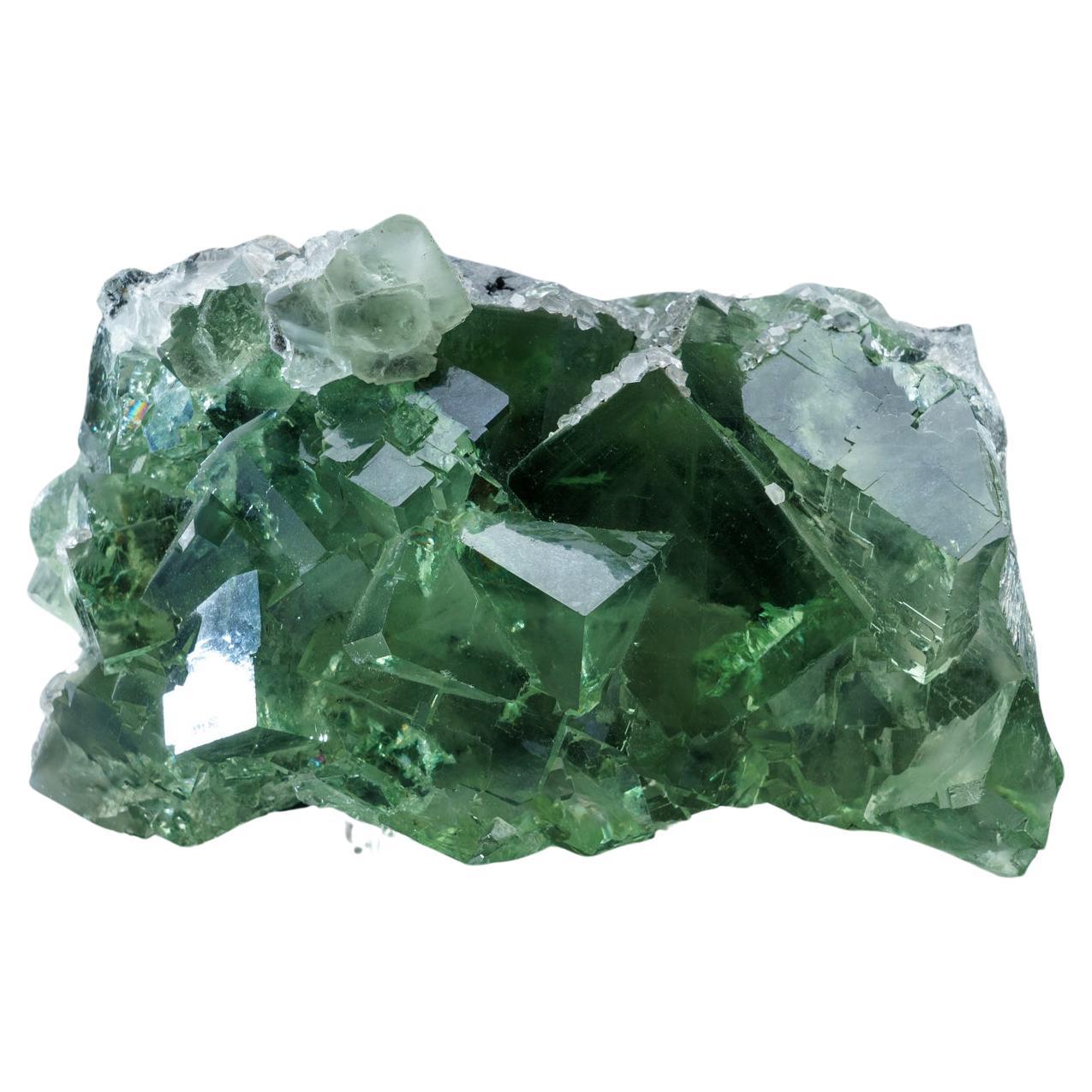 Green Fluorite and Calcite from Shanhua Pu Mine, Hunan Province, China For Sale