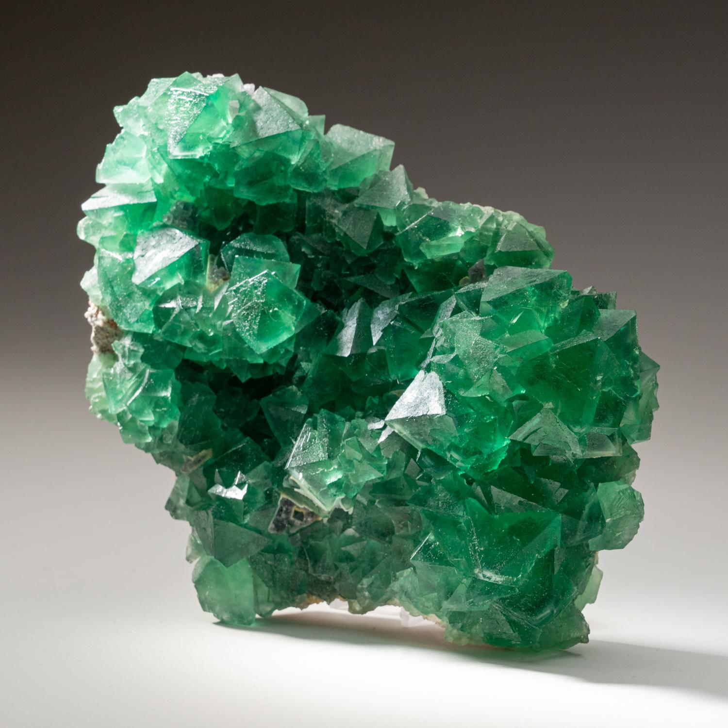 Green Fluorite Mineral Cluster From Hunan, China In Excellent Condition For Sale In New York, NY