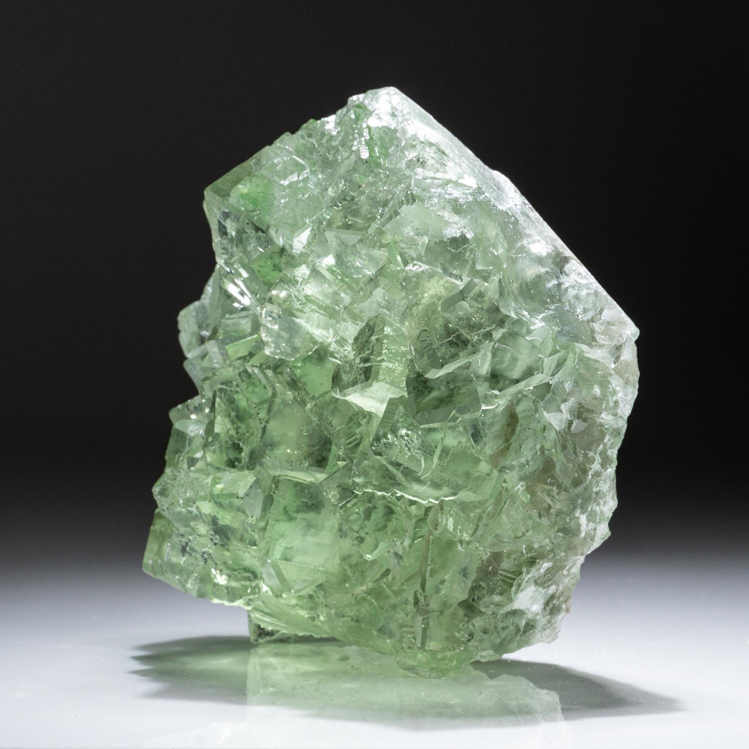 Chinese Green Fluorite Cluster from XIANGHUALING, HUNAN, CHINA For Sale