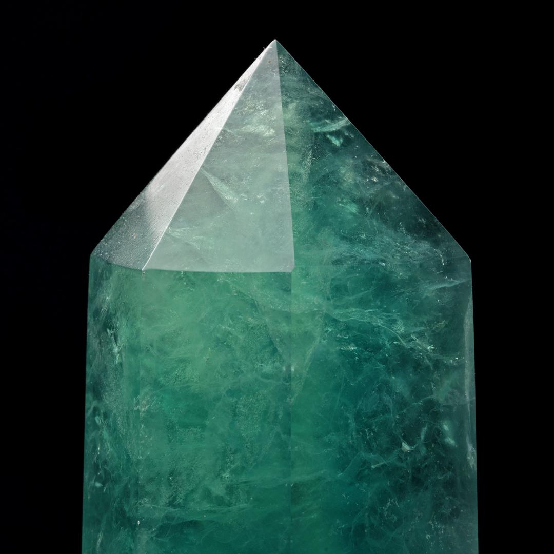 Hand-Carved Green Fluorite Tower For Sale