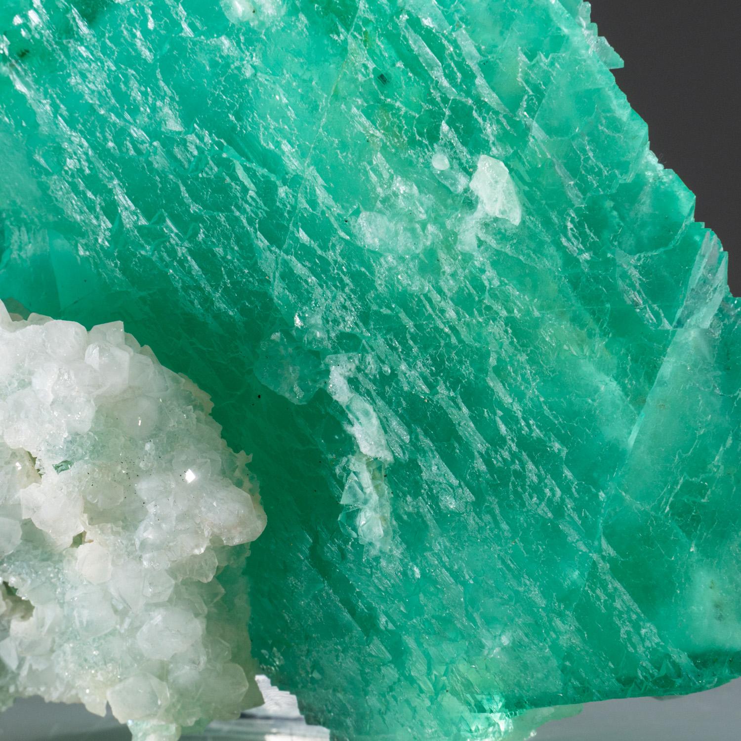 Contemporary Green Fluorite with QUartz from Yaogangxian Mine, Nanling Mountains, Hunan Provi For Sale
