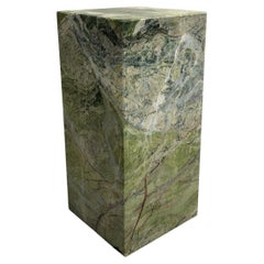 Green Forest Marble Pedestal Column / Sculptural Stone Plinth