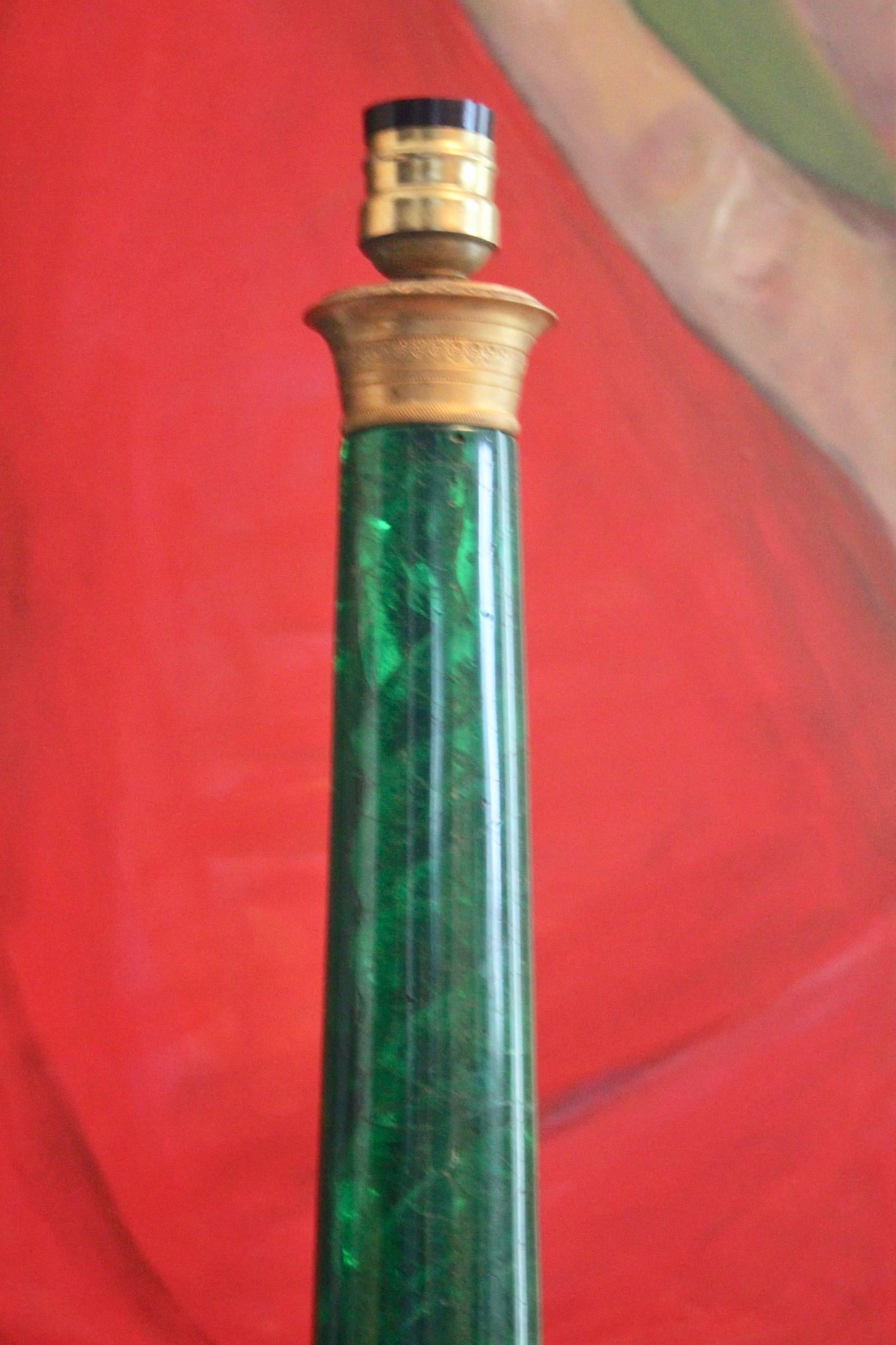 Resin Green fractal resin lamp from the 70s