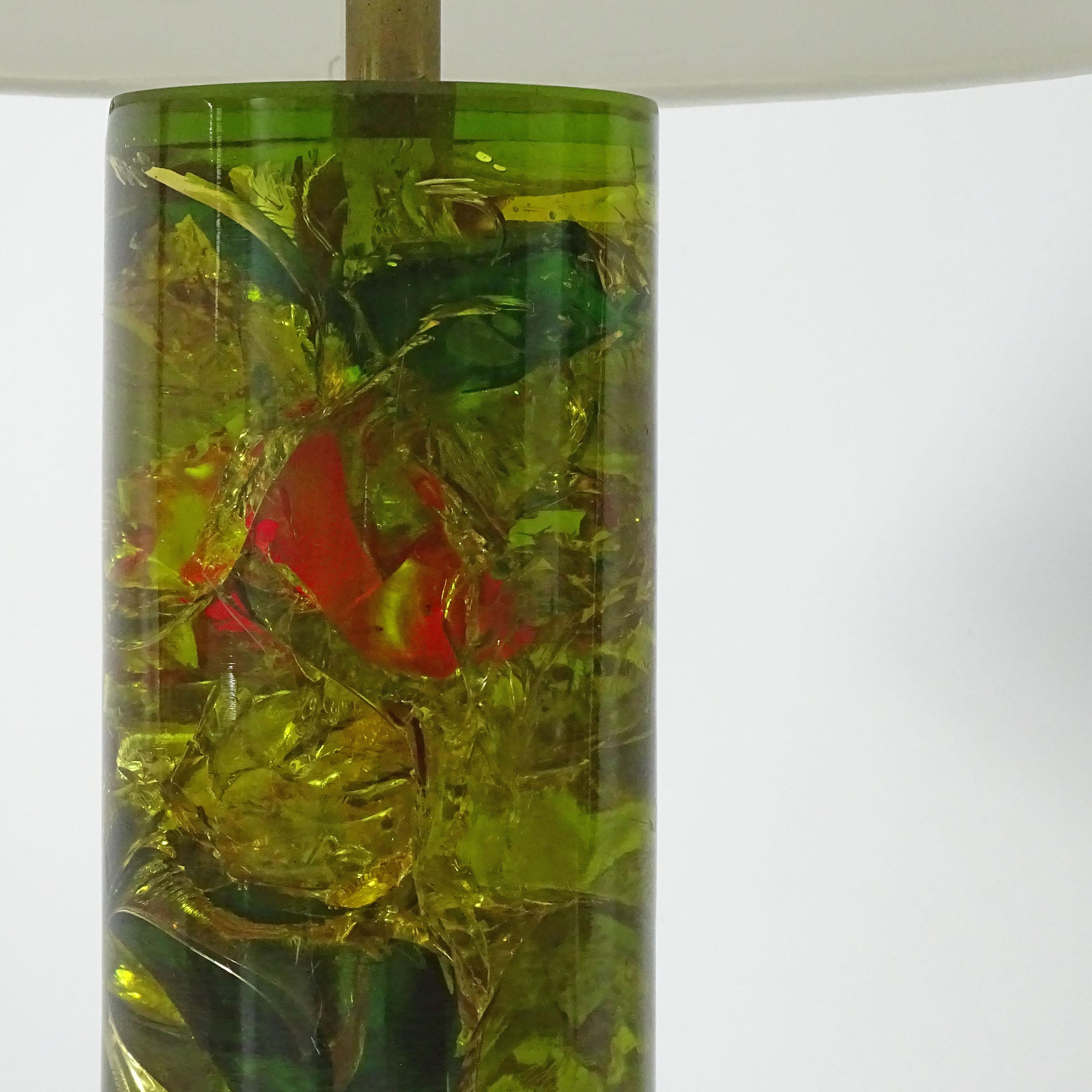 Moderne Lampe de table en résine fractale verte, France, années 1970 en vente