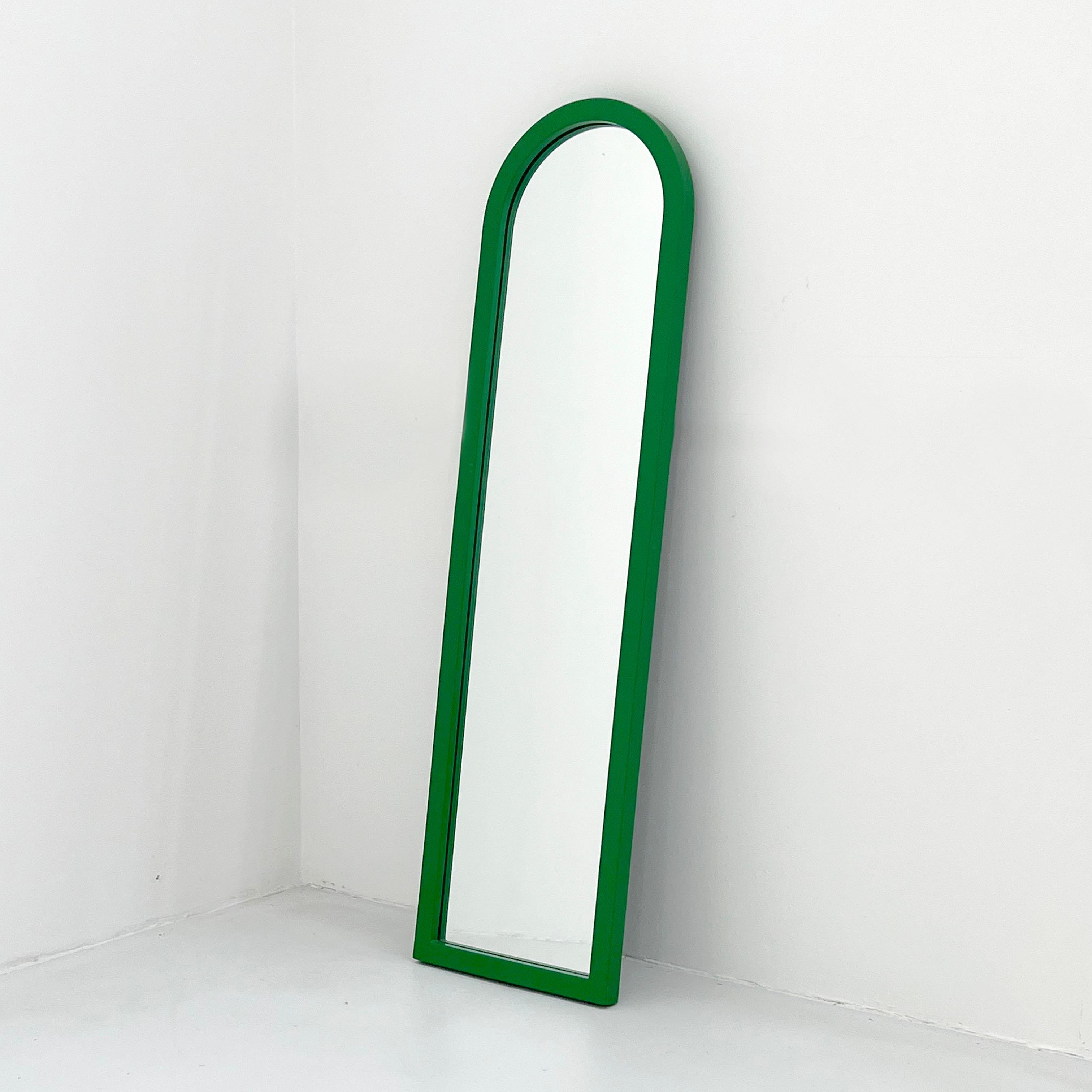 Designer - Anna Castelli Ferrieri
Producer - Kartell 
Model - Model 4720
Design Period - Eighties
Measurements - Width 30 cm x Depth 4 cm x Height 110 cm
Materials - Expanded polyurethane, mirror
Color - Green
Comments - Light wear consistent with