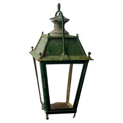 19th Century Green Painted French Metal Lantern – Unwired Antique Lighting