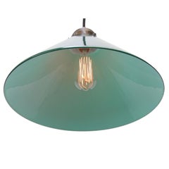 Green French Opaline Glass Shade French Pendant Light
