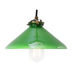 Green French Opaline Glass Shade French Pendant Light