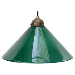 Green French Opaline Glass Shade French Pendant Light