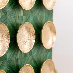 Green French straw bar cabinet