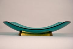 Green Fruit Bowl by Max Ingrand for Fontana Arte, 'Model 1419', circa 1960
