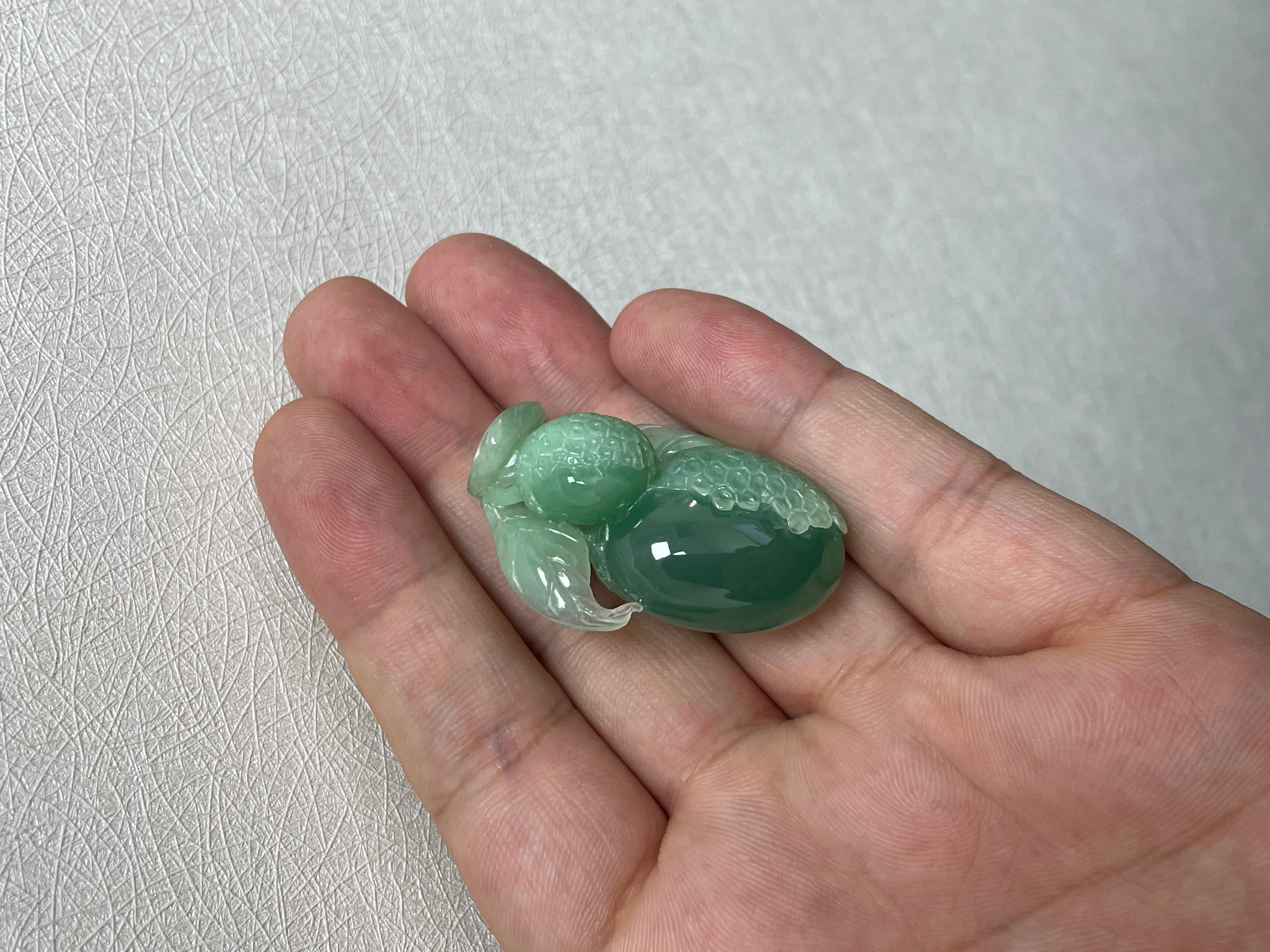 Green Fruit Chalcedony Carving For Sale 4
