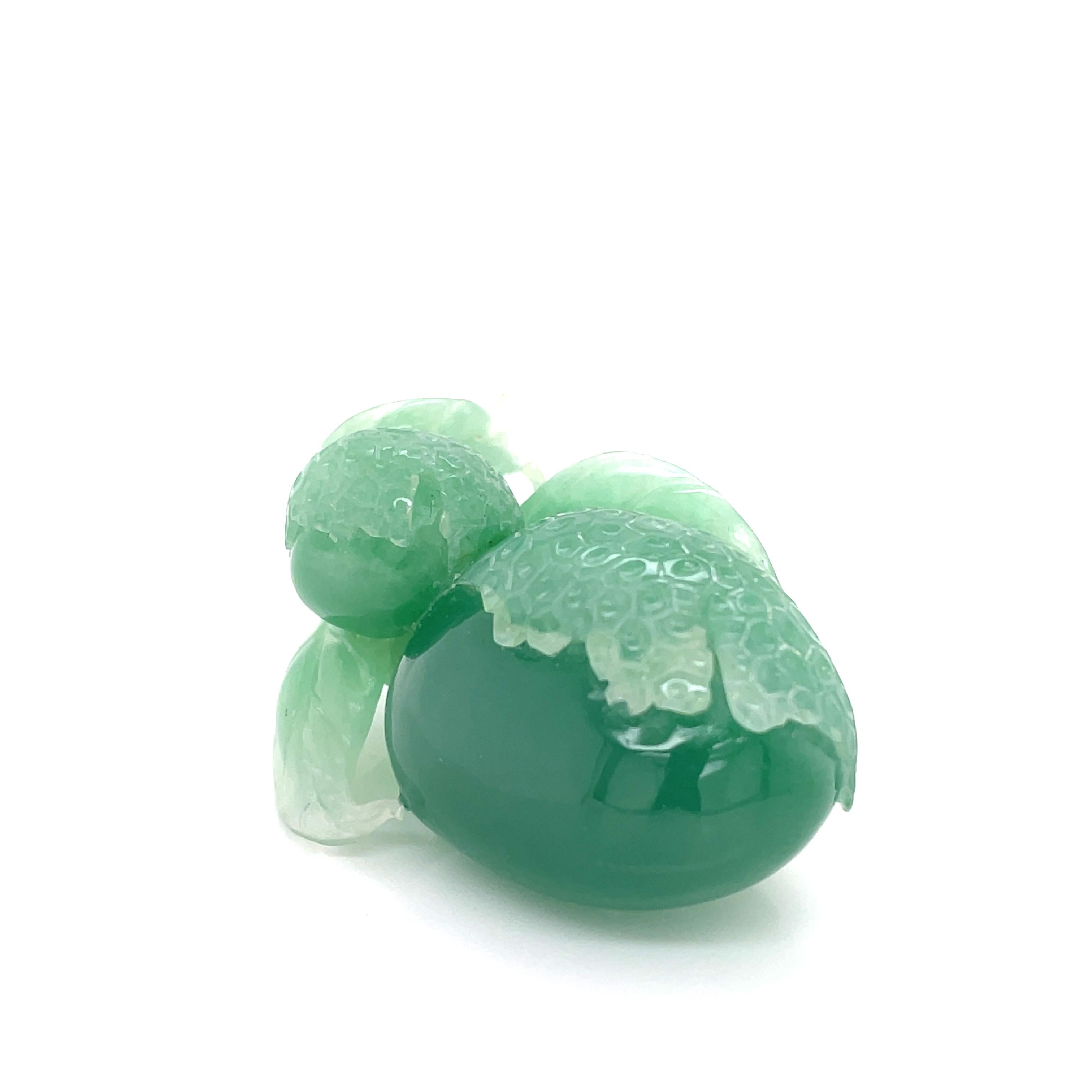 Women's or Men's Green Fruit Chalcedony Carving For Sale