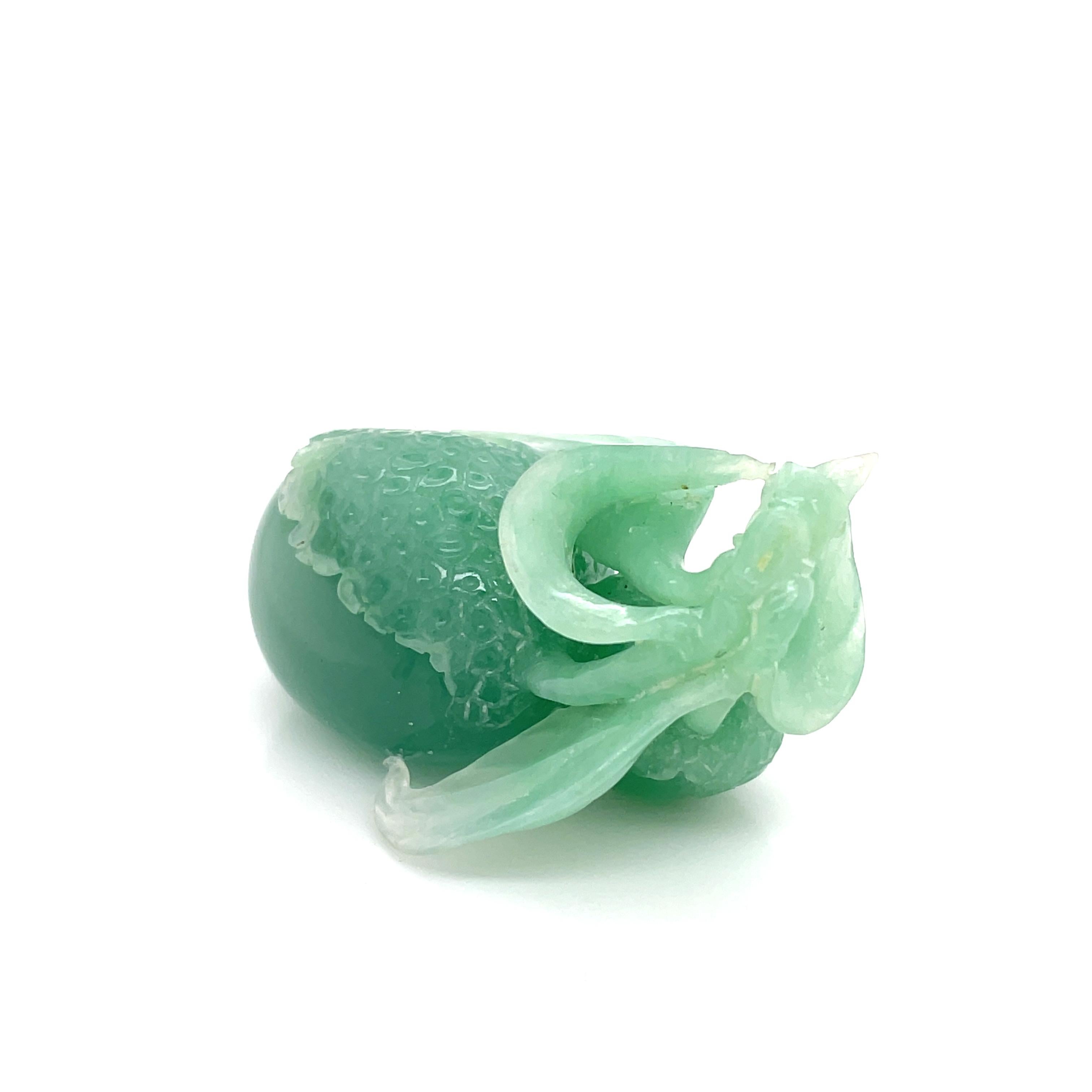 Green Fruit Chalcedony Carving For Sale 1