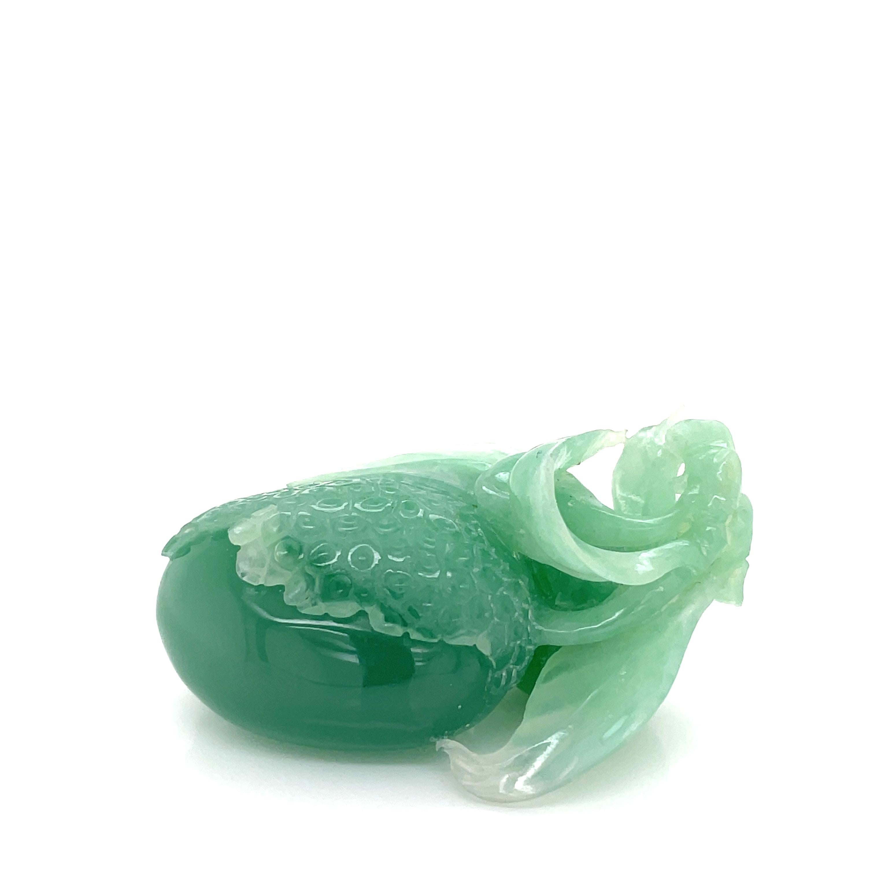Green Fruit Chalcedony Carving For Sale 2