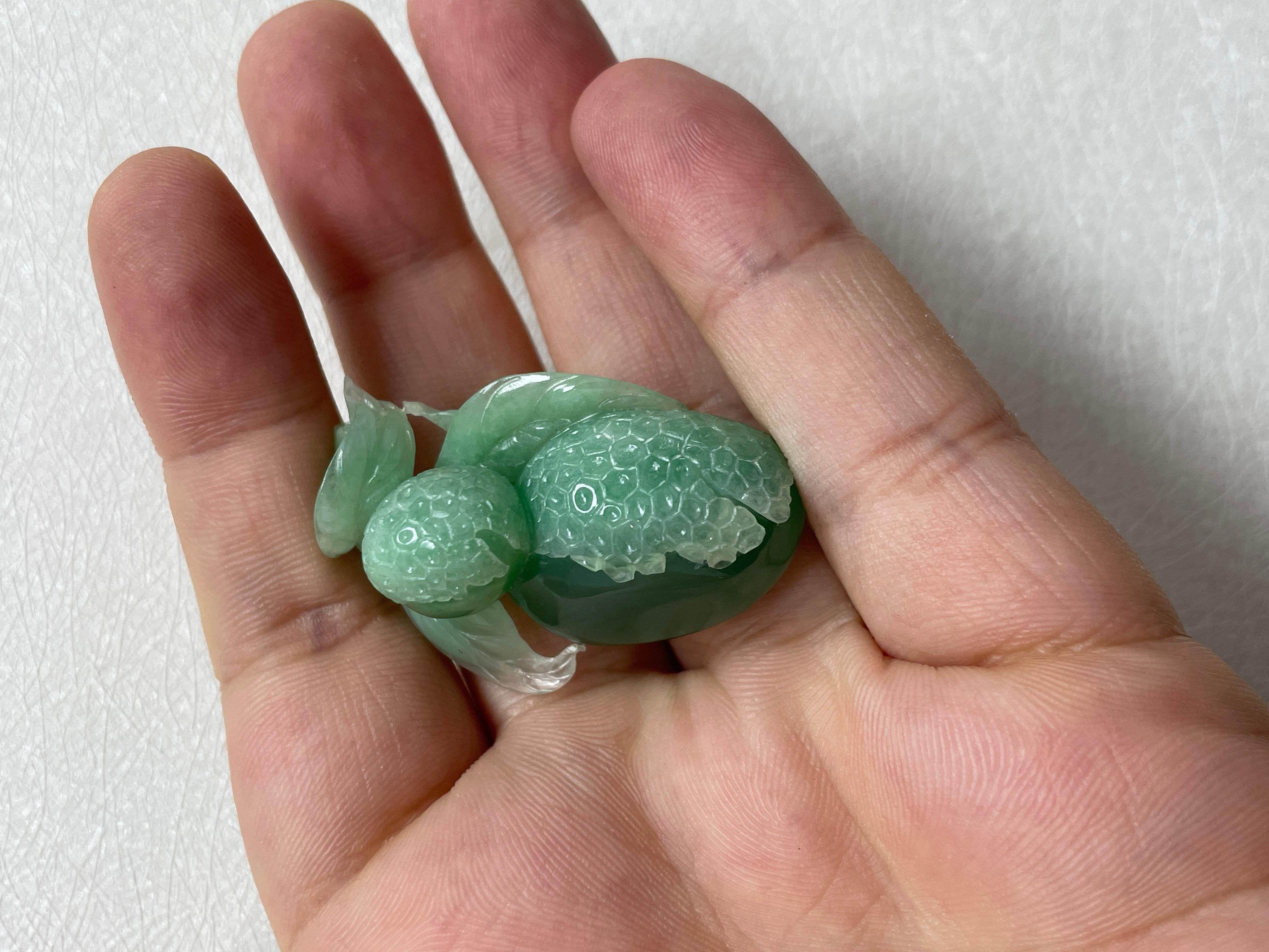 Green Fruit Chalcedony Carving For Sale 3