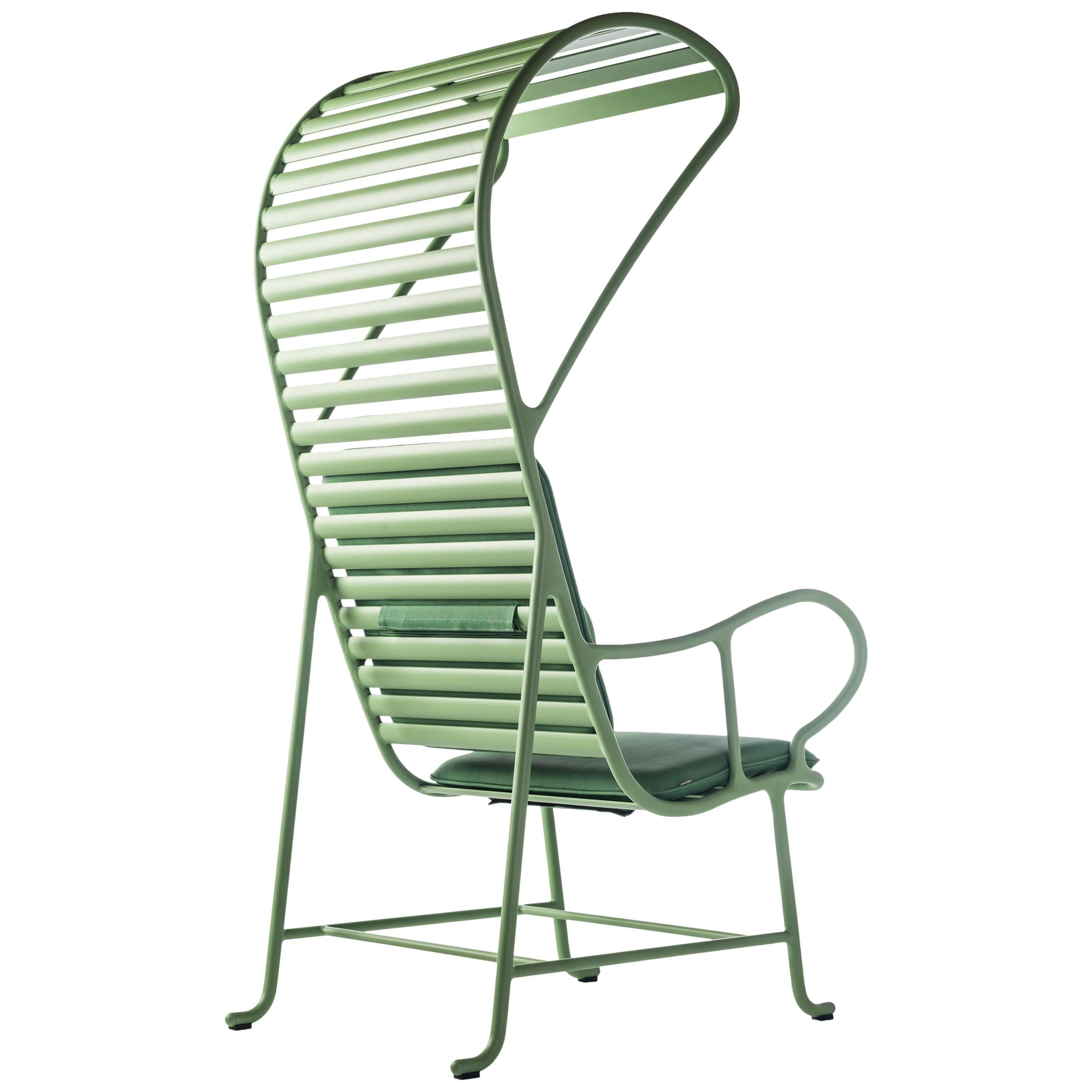 The Gardenias collection is the second largest collection by Jaime Hayon for BD.

Structure made of cast and extruded aluminium. Powder-coated green (RAL 6021) with Alesta by Axalta.
Removable upholstery and removable cushion covers, waterproof