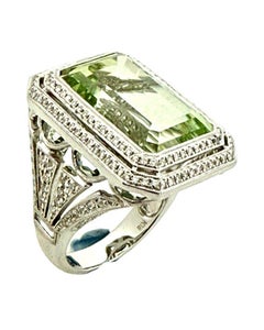 Green Garnet Diamond Ring