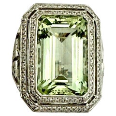 Green Garnet Diamond Ring