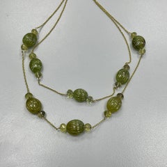 Green Garnet Yellow Cognac Necklace