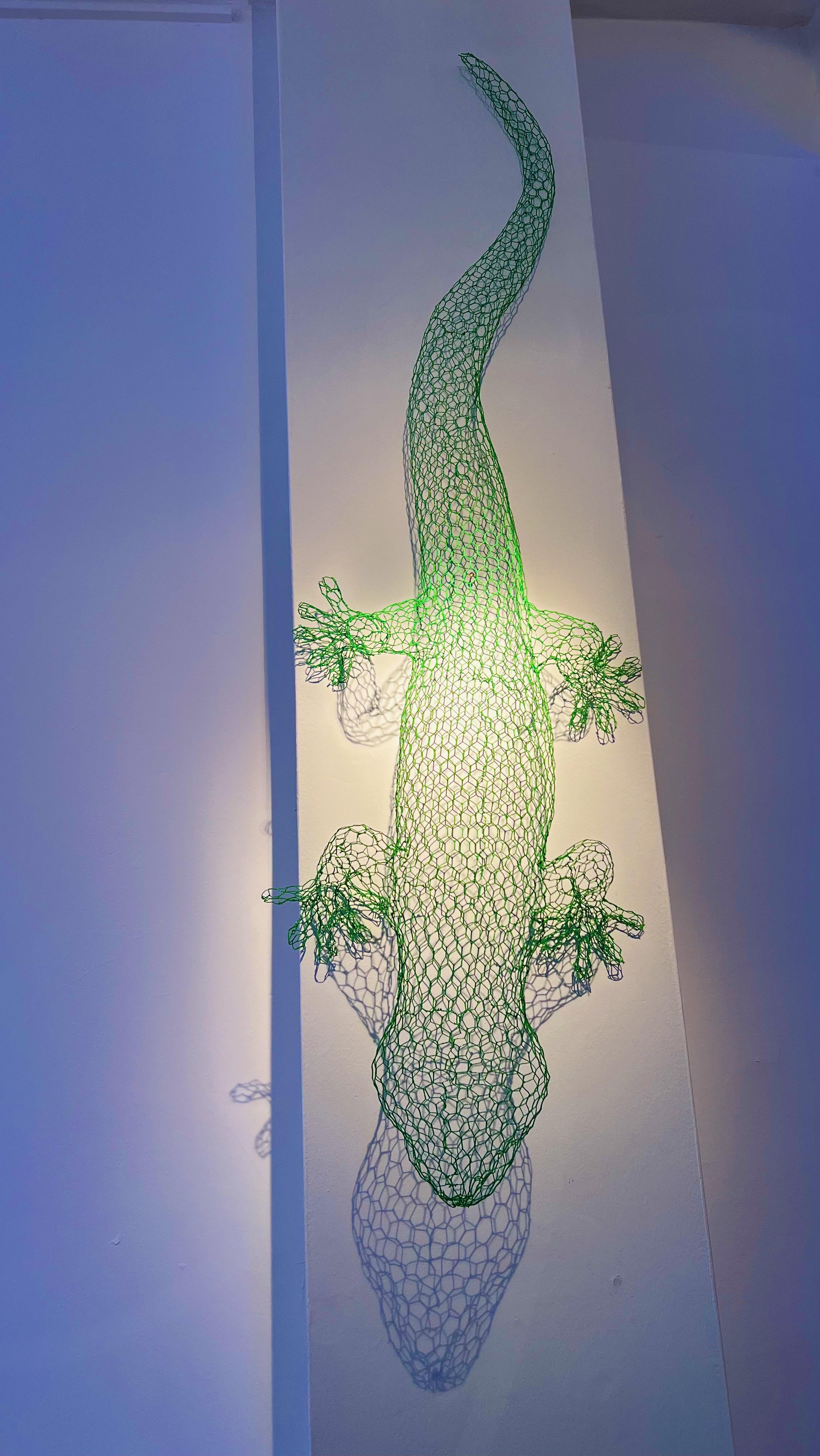 Italian 'Green Gecko' Wire Sculpture