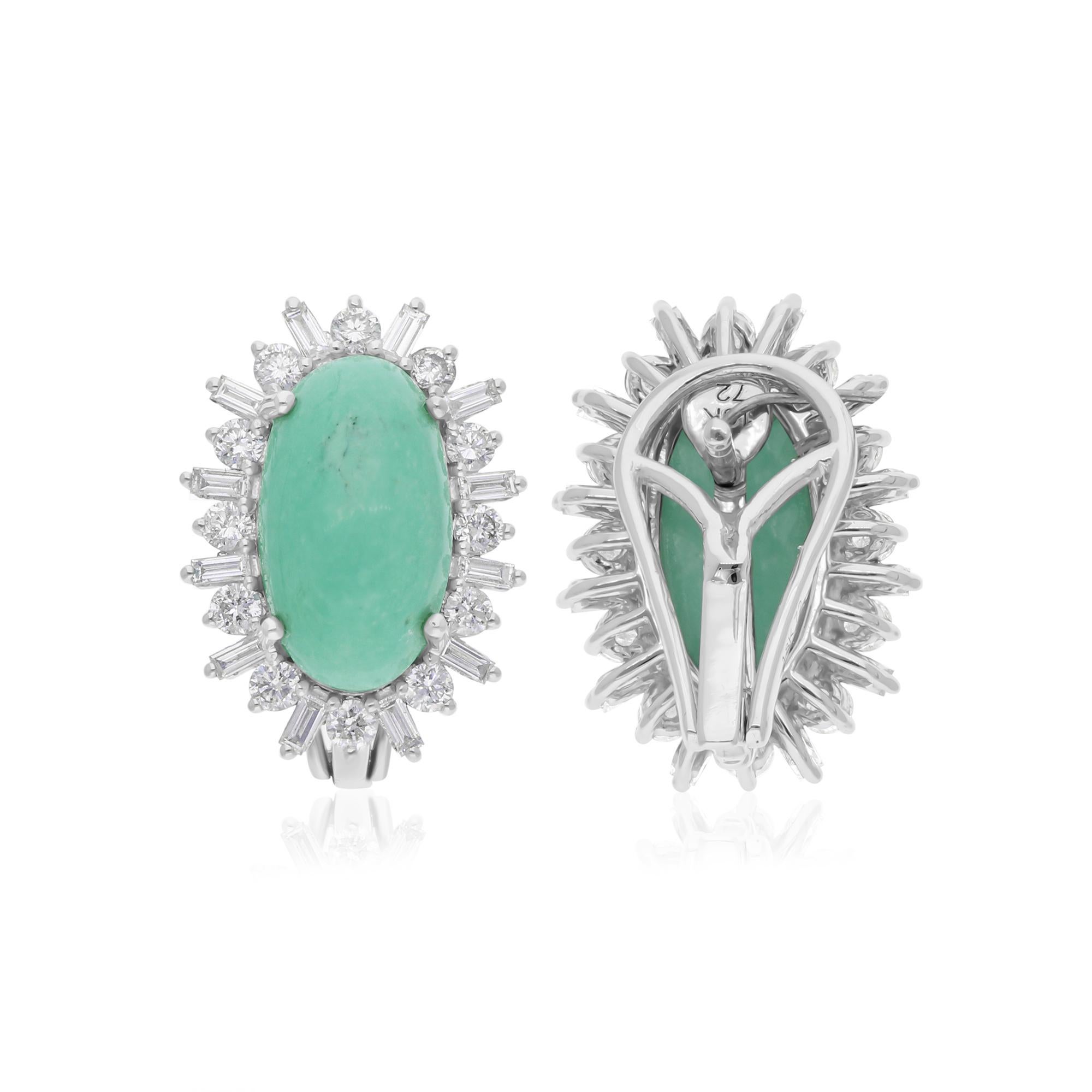 Realizzati in oro a 18 carati, questi squisiti orecchini sono impreziositi da una gemma verde di 7,33 carati e da 1,20 carati di diamanti scintillanti.

Segui la vetrina di Spectrum Jewels per vedere le ultime collezioni e i pezzi esclusivi.