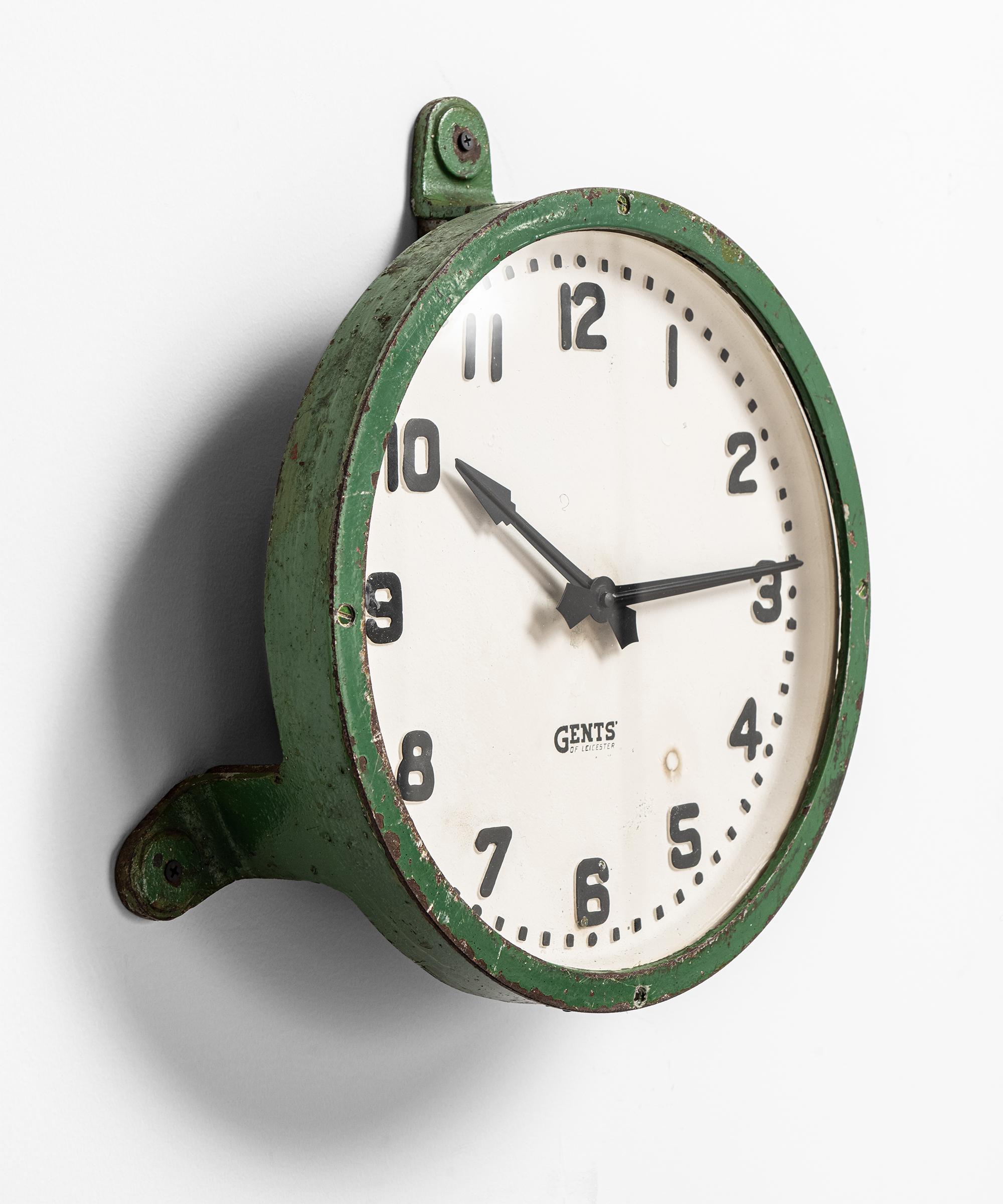 20th Century Green Gents’ of Leicester Clock, England, Circa 1950