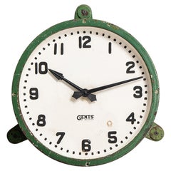 Retro Green Gents’ of Leicester Clock, England, Circa 1950