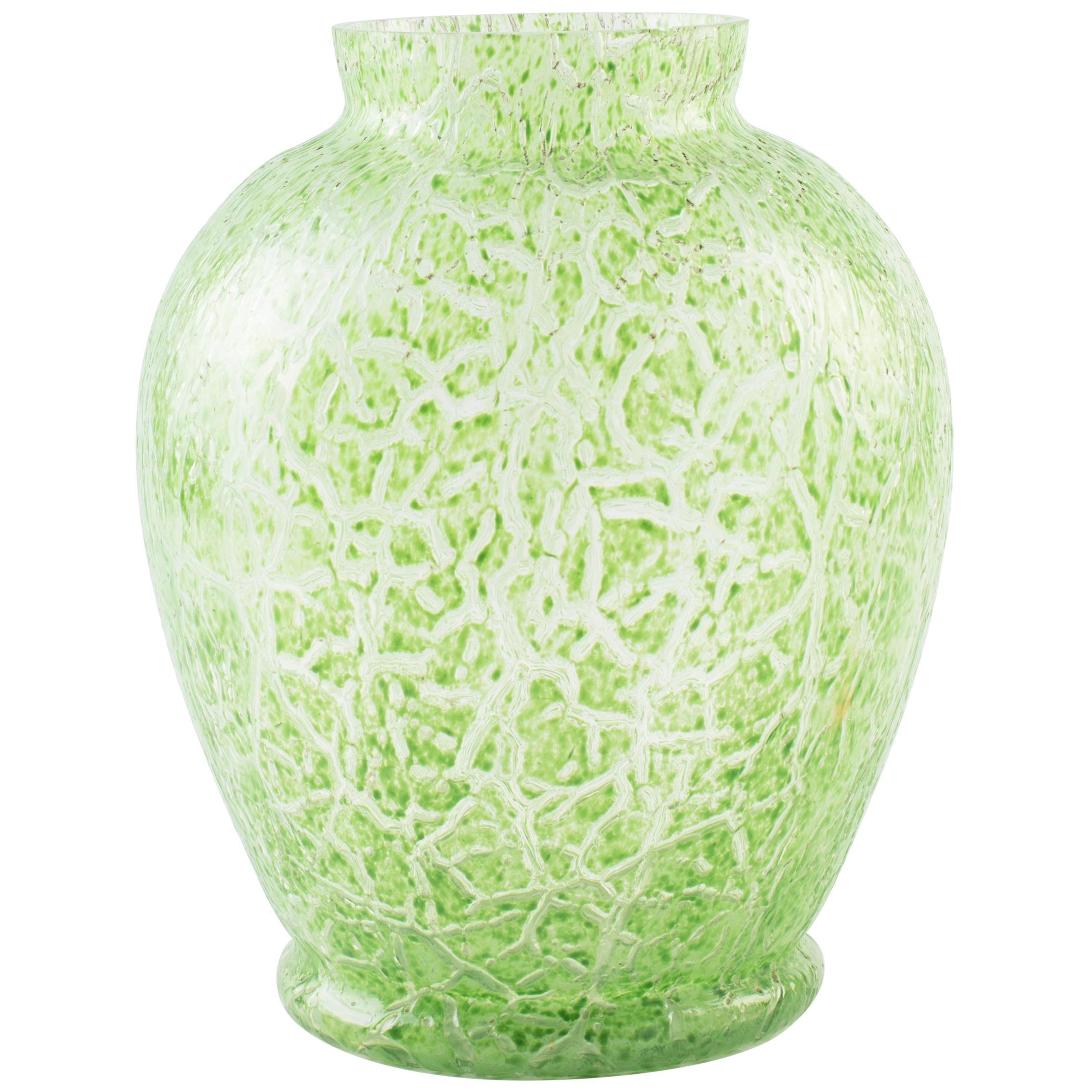Green Glass Amphora Vase, Northern Europe, 1970s