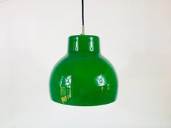 Green Glass and Chrome Hanging Lamp by Peill & Putzler, 1970s, Germany