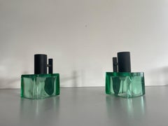 Paire d'appliques murales en verre vert et métal par Seguso, années 1950, Italie