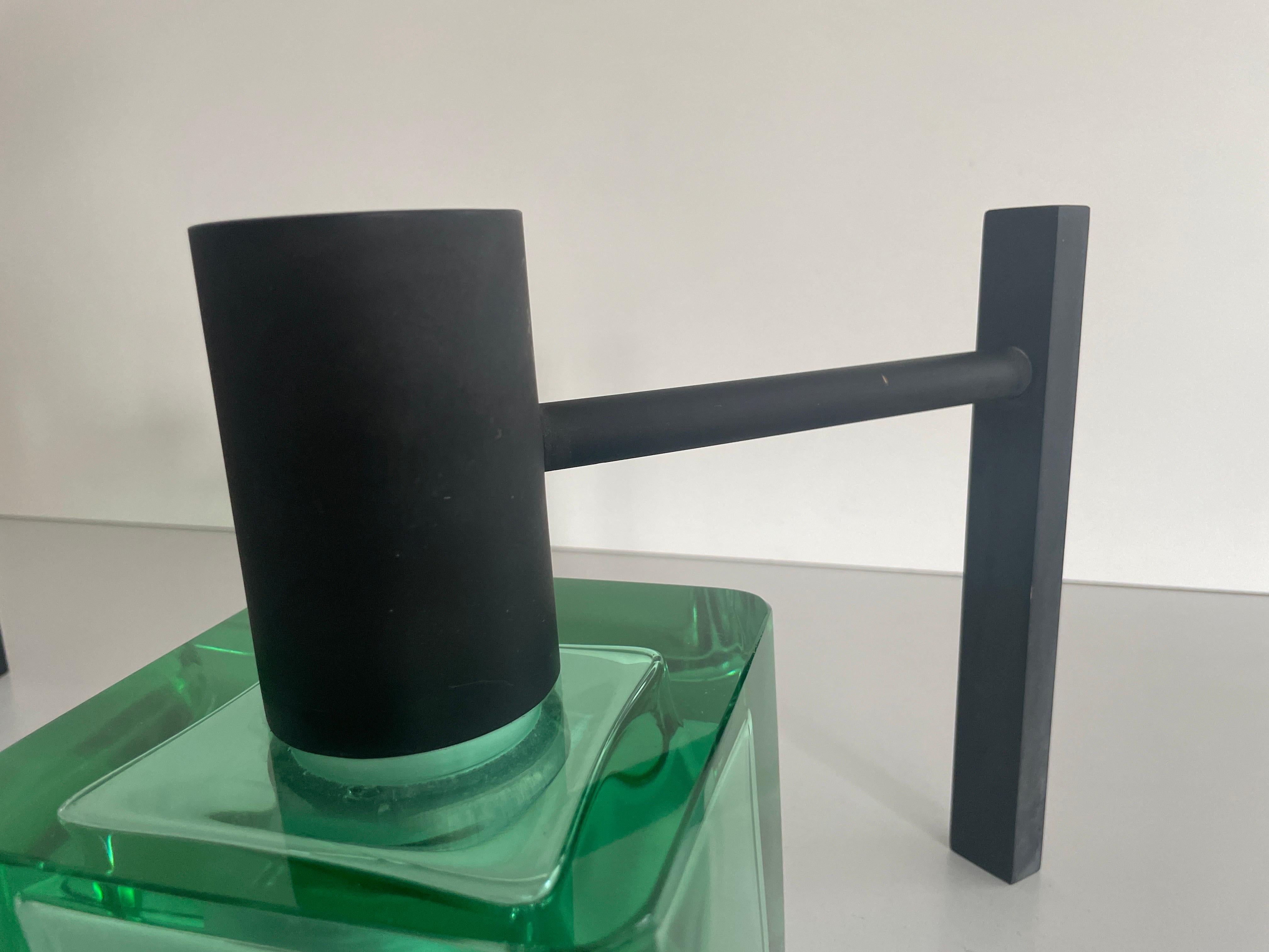 Grüner Wandleuchter aus Glas und Metall von Seguso, 1950er Jahre, Italien im Angebot 10